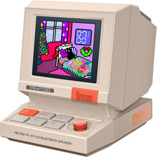 Divoom Minitoo Retro Pc-Style Computer Speaker, Pixel Screen with DIY Faces | Bl picture