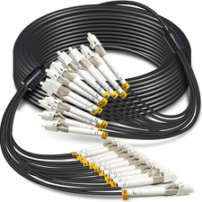 30 Meters 12 Core OM3 Multimode Industrial TPU LC to LC Outdoor Armored Fiber Pa picture