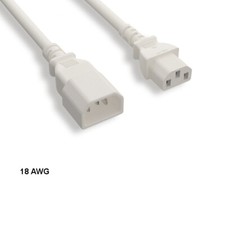 10PCS White 3ft 18AWG Color Power Cable IEC60320 C13 to IEC60320 C14 10A/250V picture