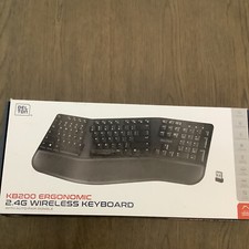 Delton KB200 Ergonomic 2.4G Wireless KEYBOARD ONLY No Dongle - Black picture