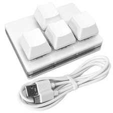 QINIZX USB Mini 4-Key Keypad One-Handed Mechanical Gaming Keyboard White picture