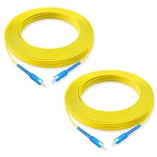 Lebrudos 2Pcs 15 Meter Fiber Optic Patch Cord SC UPC to SC UPC, Simplex Singl... picture