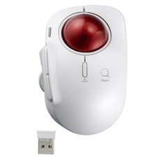 Digio2 Trackball Mouse Small Wireless 5Button Laser Type Index Finger White picture