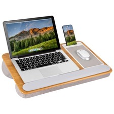 Home Office Pro Oak Woodgrain Lap Desk Portable Ergonomic Laptop Stand picture