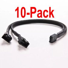 4-Pin PWM to Dual PWM Computer Fan Power Splitter Y 4 Pins Adapter Cable 10-Pack picture