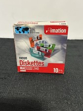 Imation neon diskettes 10 pack 3.5 floppy disks 14MB MAC formatted open box picture