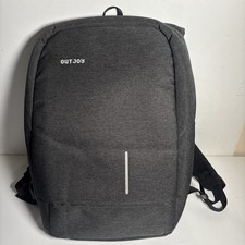 OUTJOY Padded Laptop Backpack w/ USB Large Gray 18”x11” School Work Travel EUC picture