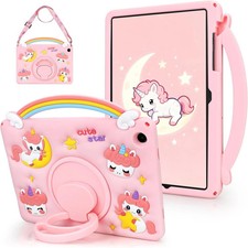 Case for Samsung Galaxy Tab A9 Plus 11 Inch,Cute Cartoon Unicorn, Rotating Stand picture