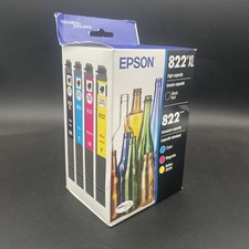 Genuine Epson T822XL/T822 Ink Cartridge 4-Pack Black XL & Color CMY Original OEM picture