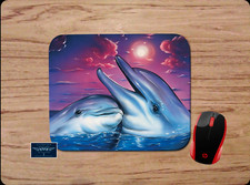 DOLPHINS SUNSET OCEAN SUNSET SCENE BEAUTIFUL MOUSE PAD DESK MAT HOME WORK GIFT picture