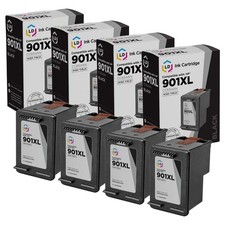 LD Replacement Replacement Ink Cartridges for HP CC654AN HP 901XL HY Black 4pk picture