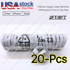 20X Bulk Lot USB Cable 3/6FT Fast Charger For Apple iPhone 14 13 11 8 7 6 5 Cord picture
