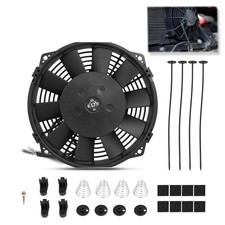 Universal 8 Inch Black Slim Radiator Cooling Fan 12V 80W with Mount Kit 8 inch picture