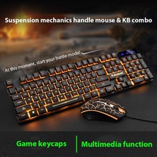 KM320 USB Wired LED Backlit Keyboard and Mouse Combo Waterproof for PC Laptop picture