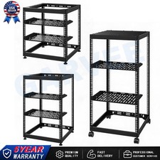 10/15/20U Open Frame Network Server Rack w/Casters Shelves Wall,Mount Floor picture