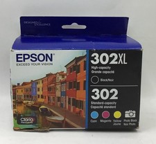 Epson 302XL Black and 302 CMY Ink Cartridges Exp 6/26 picture