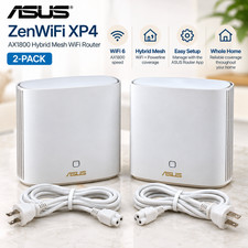 ASUS ZenWiFi XP4 AX1800 WiFi 6 Hybrid Mesh Router 2-Pack Powerline Preowned picture