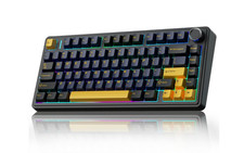 AULA F75 75 Wireless Mechanical Keyboard Hot Swappable Creamy CBT50 Cool Black picture