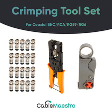 Crimping Tool Set Coax Cable Compression Stripper Cutter BNC RCA F RG59 RG6 picture