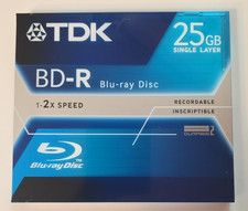 TDK BD-R Blu-ray Disc 25GB 1-2x Speed Single Layer Recordable New Sealed picture