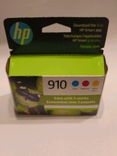 HP 910 3-pack Cyan/Magenta/Yellow Original Ink Cartridges Aug 2025 picture