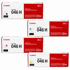 Genuine OEM Canon 046H High Yield Toner Set Black Cyan Magenta Yellow New picture