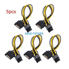 5PCS 15-pin SATA Male to 8-pin (6+2) PCI-E GPU Graphic Card Power Adapter Cable picture