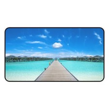Beach Pad Protector, Tropical Beach Desk Mat, Laptop Desk Pad, Computer Desk Mat picture
