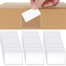 100 Pcs Label Holders Adhesive Nameplate Pockets Storage Bin Labels Index She... picture