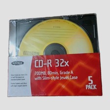 ​Belkin 5 Pack CD-R 32x 700MB 80min Slim Jewel Case Sealed New Vintage F8E027-5 picture