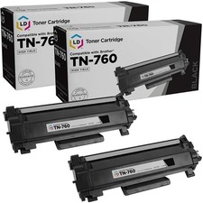 LD Products Toner Cartridge Replacement Brother TN760 TN-760 TN 760 Black 2-Pack picture