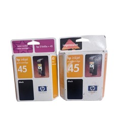 Genuine HP 45 Black Ink Cartridges 51645A OEM Factory Sealed Lot of 2 Vintage picture