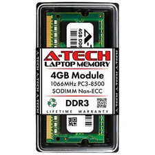 A-Tech 4GB PC3-8500 Laptop SODIMM DDR3 1066 MHz Notebook Memory RAM 1067 1 1x 4G picture