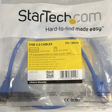 StarTech SuperSpeed USB 3.0 A Male to B Male Cable 1ft 30cm Blue picture