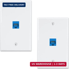 iwillink 2-Pack Cat6 Ethernet Wall Plate, 1-Port RJ45 Wall Plate, Blue picture