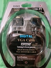 NEW Topzone VGA Cable 18ft Gold Plated Monitor Cord PC Laptop TV Projector picture
