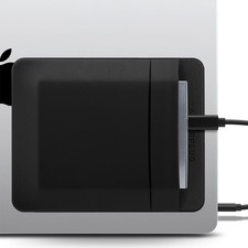 2Pocket Adhesive Pouch Laptop External 2.5 Inch HDD SSD Mouse USB Cable Black picture