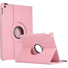 Leather Flip Rotating Portfolio Stand Case LIGHT PINK for iPad 5/iPad 6 9.7