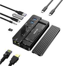 10 in 1 USB 3.1 10Gbps USB Docking hub with M.2 NVMe/SATA SSD Enclosure HDMI out picture