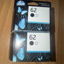 HP 62 INK CARTRIDGE, BLACK, Office Jet, Expiration May 2026 Lot Of 2. picture