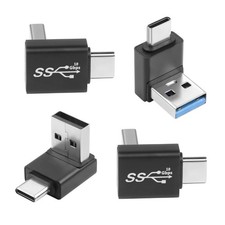 USB3.1 Male To USB C Male 90 Angle Adapter 10Gbps Charging Right Angle 4 PCS picture
