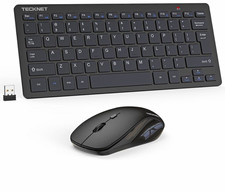 TeckNet TK-C005 Wireless Slim Keyboard & Mouse Combo USB Receiver Black 