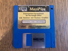 MAXIPLAN PROGRAM AMIGA COMPUTER 3.5