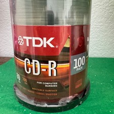 TDK CD-R Disc Spindle 100 pack 700 MB 52 x 80 Mins New In Factory Sealed Package picture