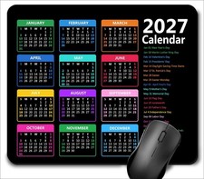 2027 Calendar with Holiday Pad, Gaming Rectangle Mousepad for Computer Laptop... picture
