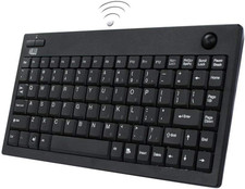 ADESSO WKB-3100UB Wireless Mini Trackball Keyboard - Compact 87-Key Black picture
