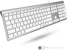 Macally Ultra Slim USB Wired Computer Keyboard Full Size with 20 Mac Keys picture