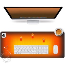 Heated Desk Pad Mouse Pad - Heated Desk Mat - Warm Desk Pad - 3 Levels Heating & picture