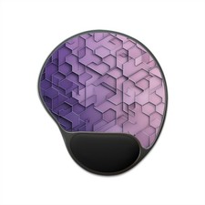 Purple Geometric Hex Pattern Mouse Pad with Wrist Rest picture