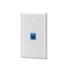 Ethernet Wall Plate CAT6 1-Port Single Gang Keystone Network Female to Female picture